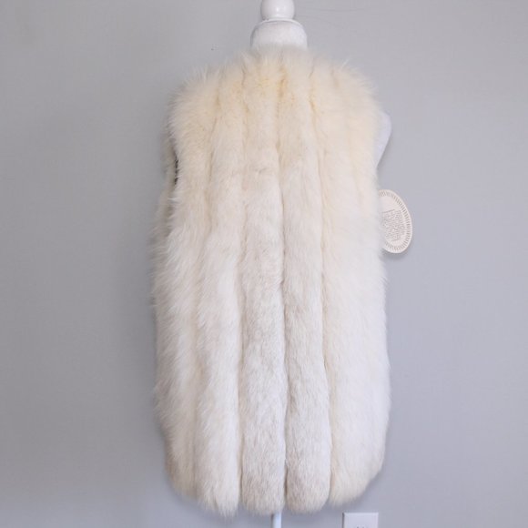 100% Real Fur White Lined Vest (Restored) - Picture 3 of 7